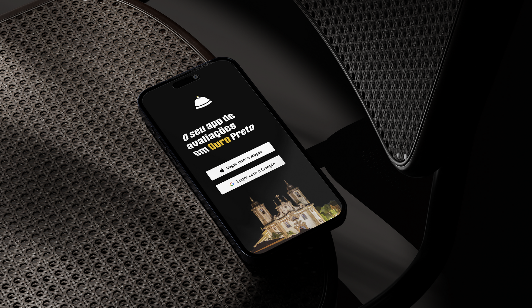 App Black Bells aberto em um iPhone